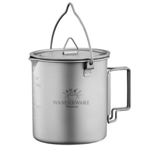 750ml Titanium Mug Camping Hanging Pot